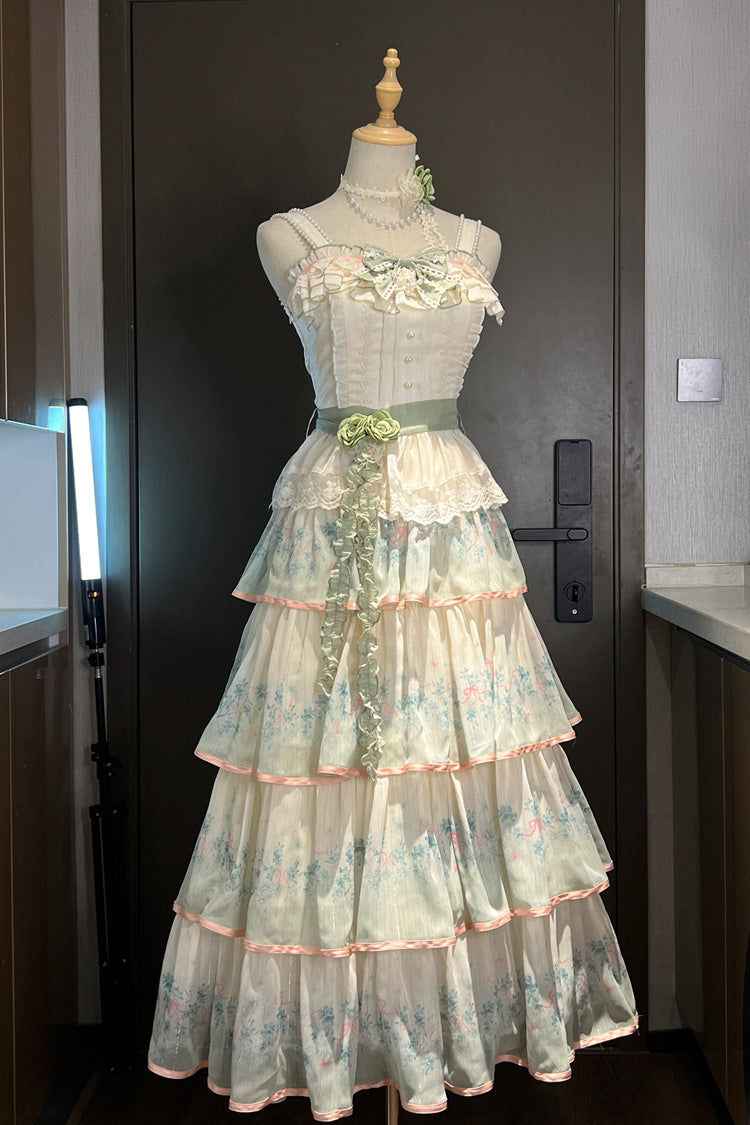 Lolita Dress - Lilac Thoughts, Green, Ruffled, Printed, Layered - additional product view 4
