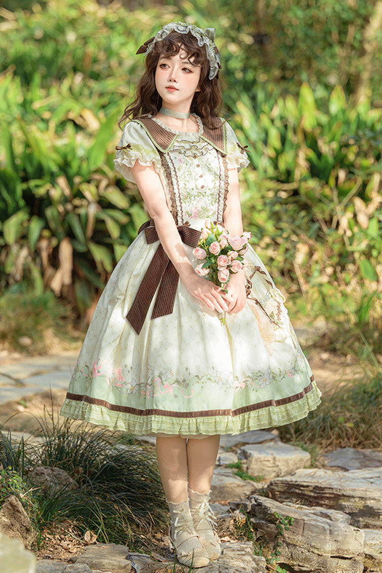 Lolita Dress - Lily, 2 Colors, Embroidered, Sweet Style, Bow Detail - additional product view 3