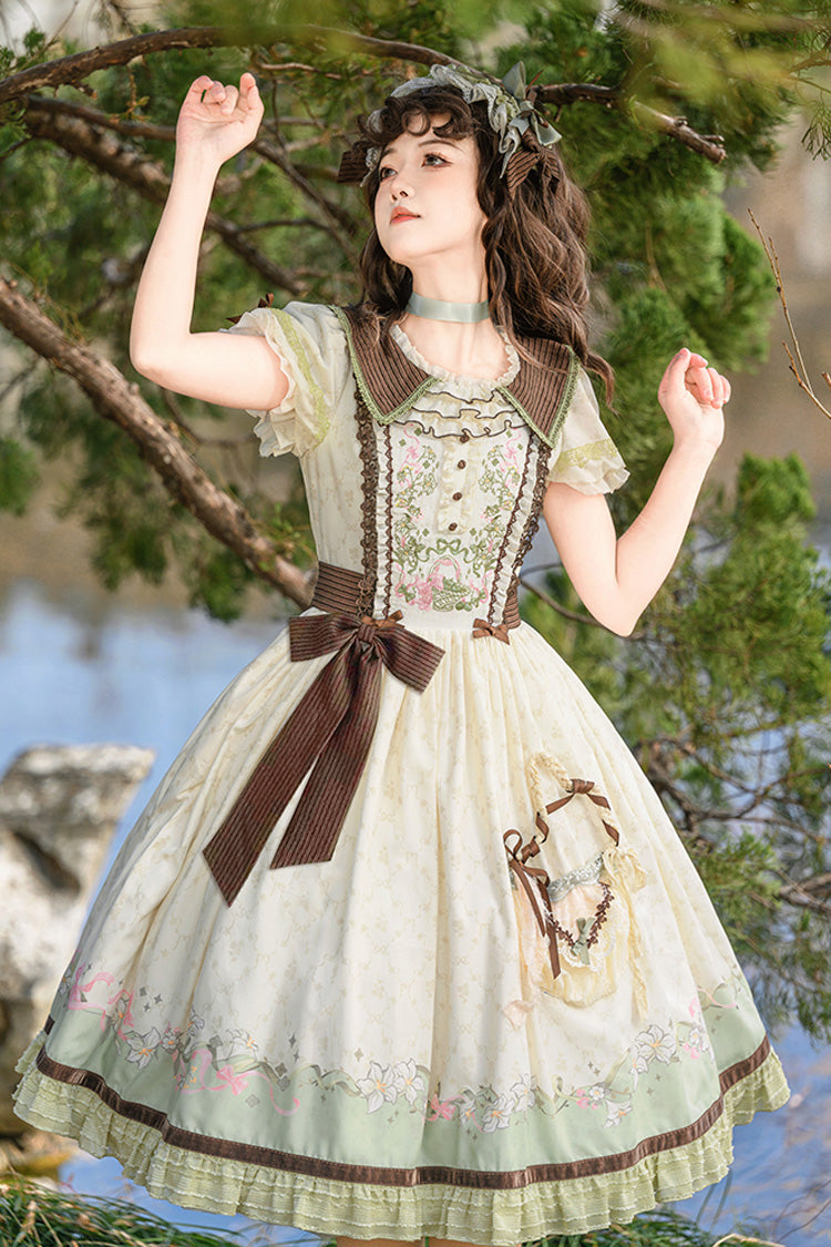 Lolita Dress - Lily, 2 Colors, Embroidered, Sweet Style, Bow Detail - additional product view 4