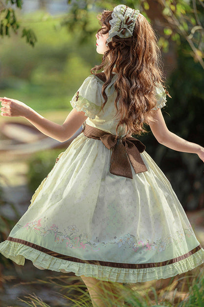 Lolita Dress - Lily, 2 Colors, Embroidered, Sweet Style, Bow Detail - additional product view 6