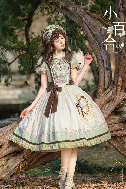 Lolita Dress - Lily, 2 Colors, Embroidered, Sweet Style, Bow Detail - additional product view 8