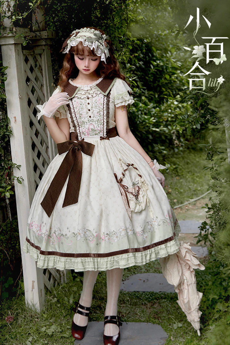 Lolita Dress - Lily, 2 Colors, Embroidered, Sweet Style, Bow Detail - additional product view 9