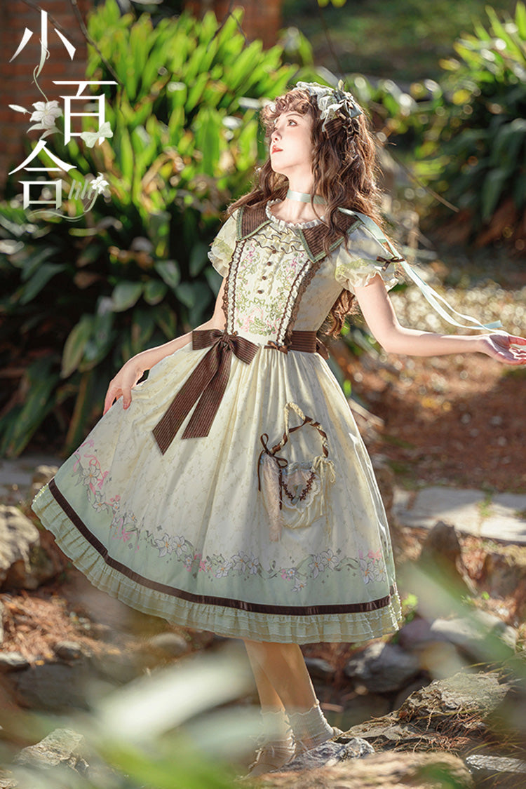 Lolita Dress - Lily, 2 Colors, Embroidered, Sweet Style, Bow Detail - additional product view 10