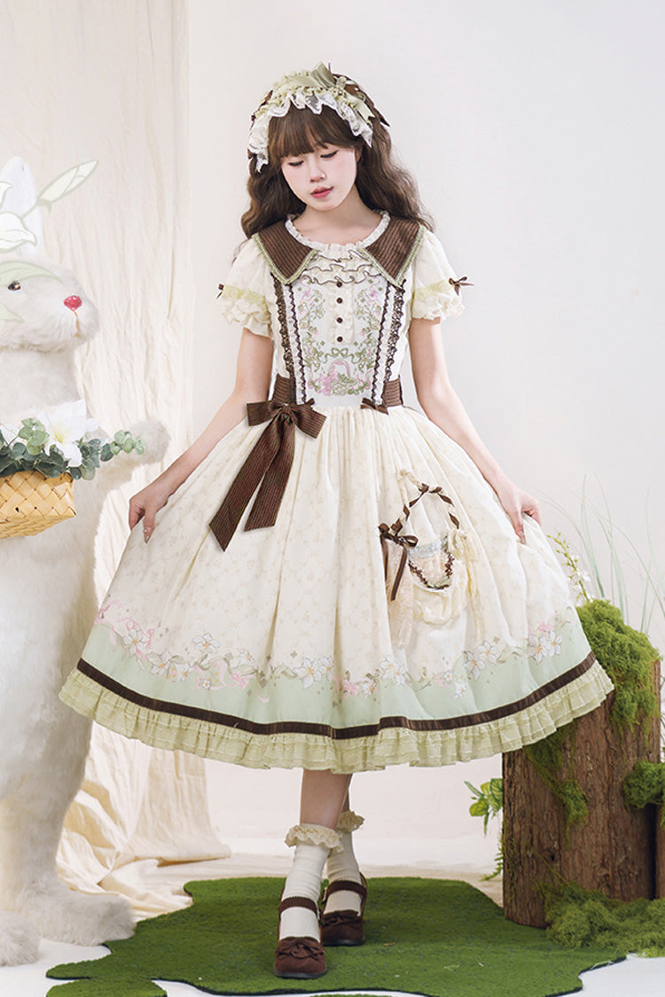 Lolita Dress - Lily, 2 Colors, Embroidered, Sweet Style, Bow Detail - additional product view 11