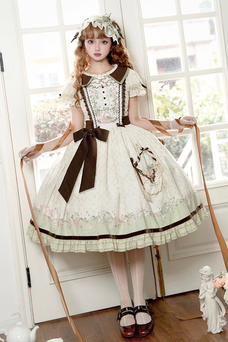 Lolita Dress - Lily, 2 Colors, Embroidered, Sweet Style, Bow Detail - additional product view 12