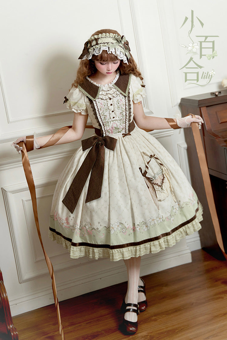 Lolita Dress - Lily, 2 Colors, Embroidered, Sweet Style, Bow Detail - additional product view 14