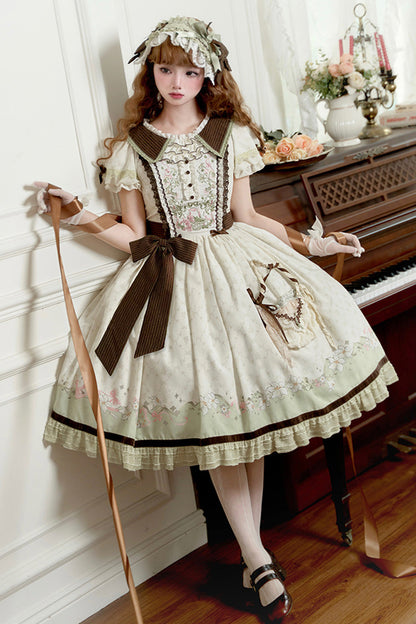 Lolita Dress - Lily, 2 Colors, Embroidered, Sweet Style, Bow Detail - main product image