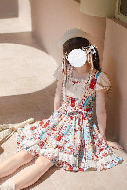 Lolita Dress - Linlang Painting Shop, Multi-Color, Layered, Sweet Style, Ruffled - additional product view 6