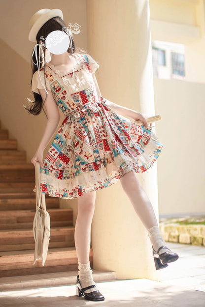 Lolita Dress - Linlang Painting Shop, Multi-Color, Layered, Sweet Style, Ruffled - main product image