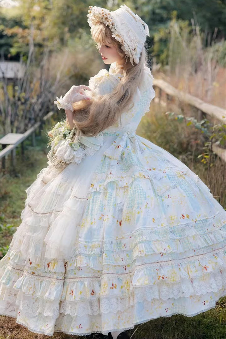Lolita Dress - Little Daisy, Green, Plus Size, Printed, Layered - additional product view 10