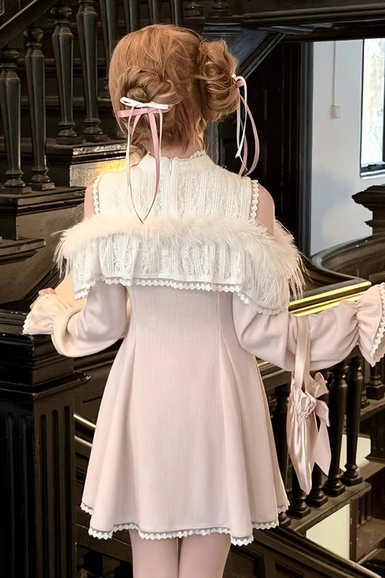 Lolita Dress - Little Love Song, Pink, Stand Collar, Long Sleeves, Sweet Style - additional product view 3