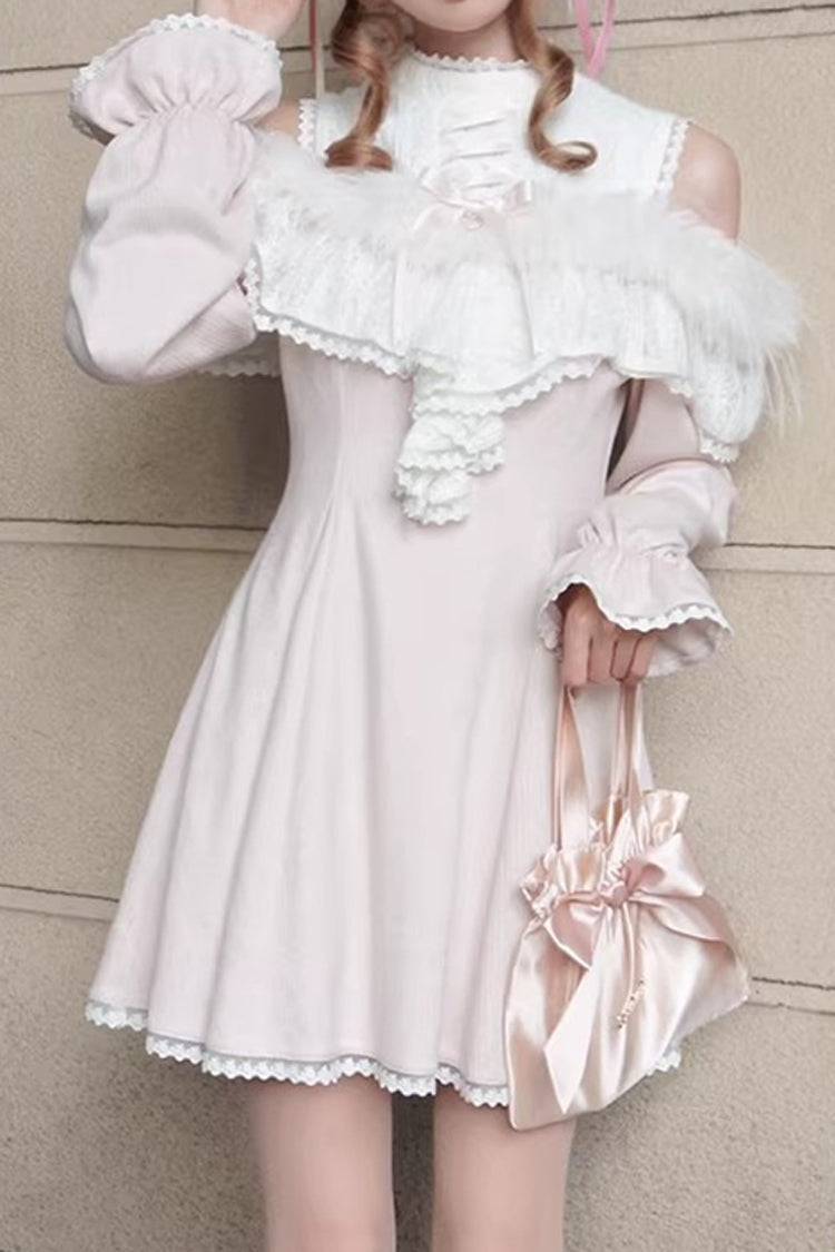 Lolita Dress - Little Love Song, Pink, Stand Collar, Long Sleeves, Sweet Style - additional product view 6