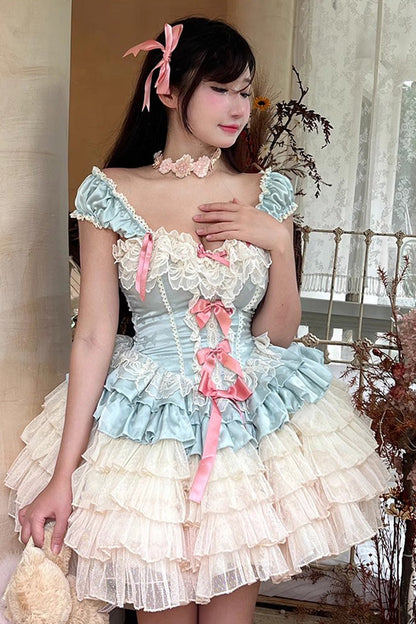 Lolita Dress - Love God Girl Romantic Ballet, 2 Colors, Sweet Style, Ballet-Inspired Style - S Blue / M Blue / L Blue option