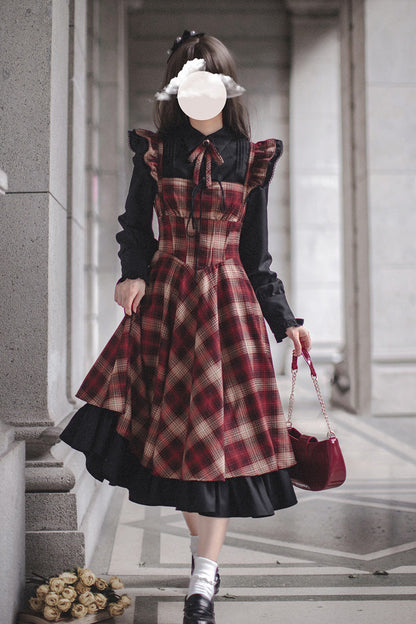 Lolita Dress - Madeline, Red, Ruffled, Printed - Kawaii Statement Dress - additional product view 2