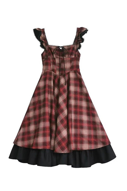 Lolita Dress - Madeline, Red, Ruffled, Printed - Kawaii Statement Dress - additional product view 3