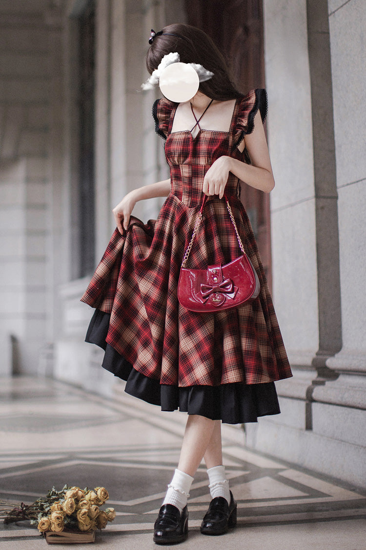 Lolita Dress - Madeline, Red, Ruffled, Printed - Kawaii Statement Dress - additional product view 5
