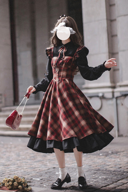 Lolita Dress - Madeline, Red, Ruffled, Printed - Kawaii Statement Dress - additional product view 7