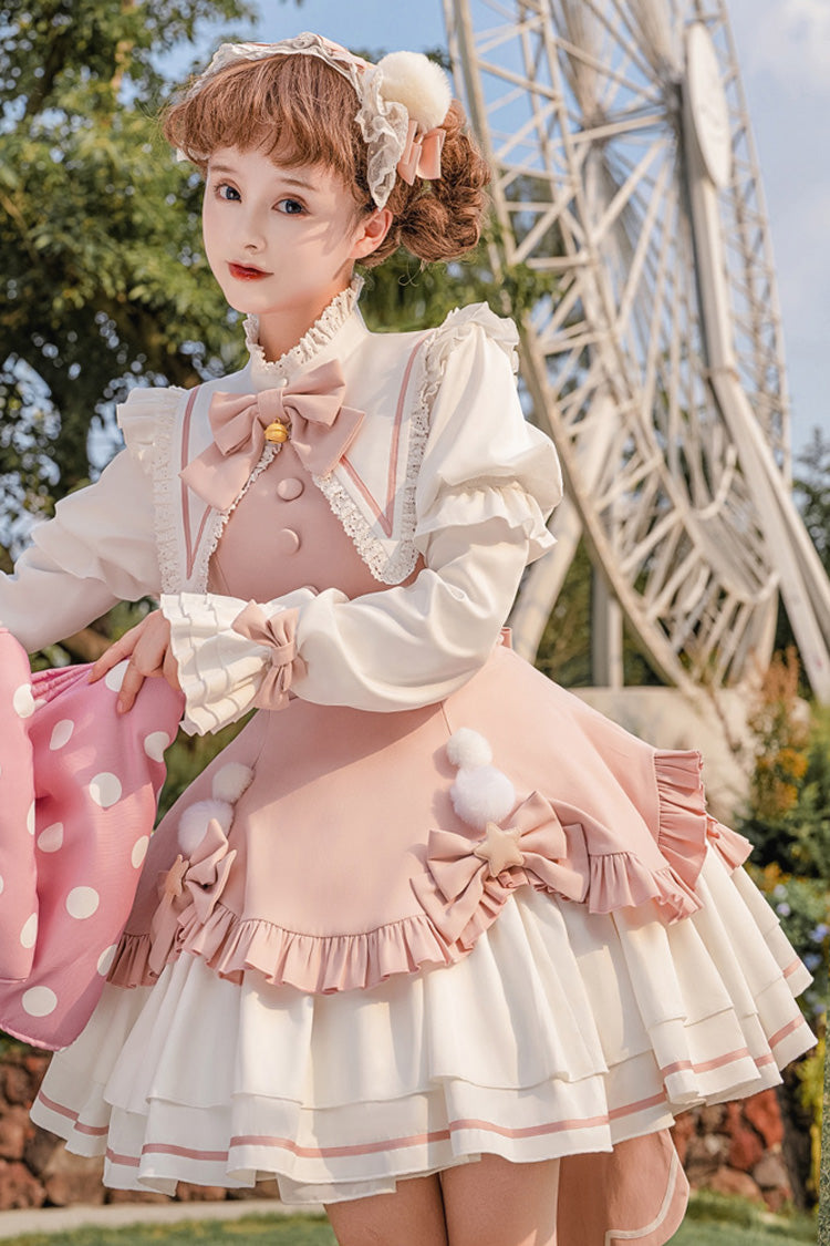 Lolita Dress - Magical Girl, 2 Colors, Bow Detail, Ruffled, Long Sleeves - additional product view 4