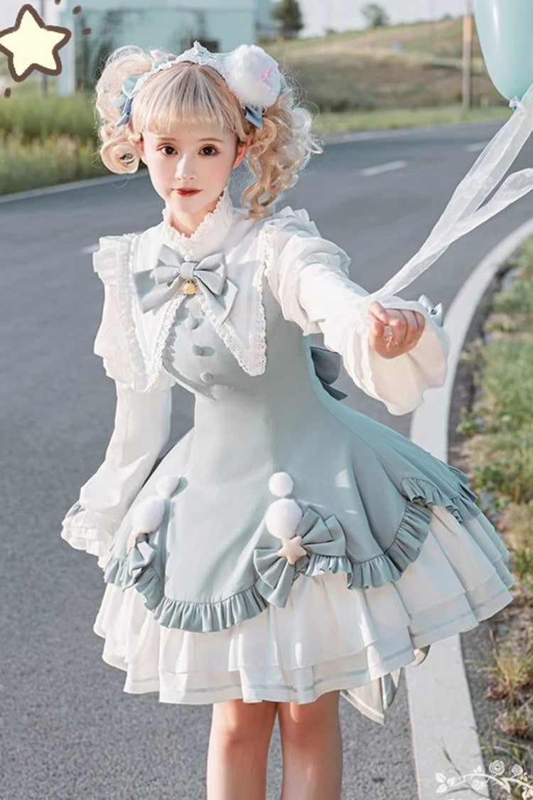 Lolita Dress - Magical Girl, 2 Colors, Bow Detail, Ruffled, Long Sleeves - additional product view 5