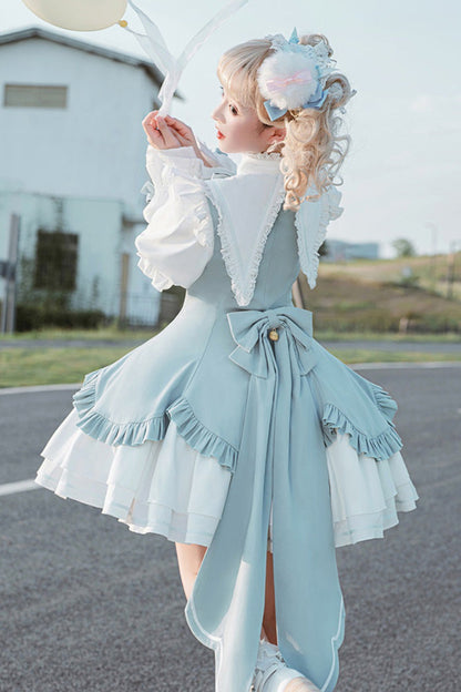 Lolita Dress - Magical Girl, 2 Colors, Bow Detail, Ruffled, Long Sleeves - additional product view 6