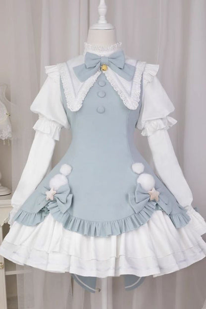 Lolita Dress - Magical Girl, 2 Colors, Bow Detail, Ruffled, Long Sleeves - additional product view 7