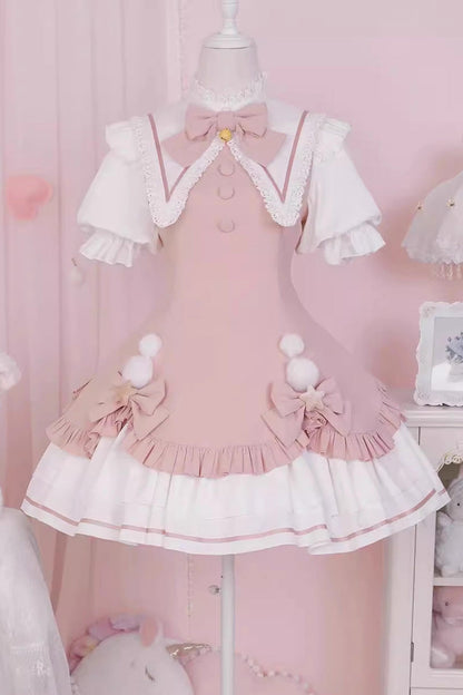 Lolita Dress - Magical Girl, 2 Colors, Bow Detail, Ruffled, Long Sleeves - additional product view 8