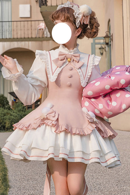 Lolita Dress - Magical Girl, 2 Colors, Bow Detail, Ruffled, Long Sleeves - main product image