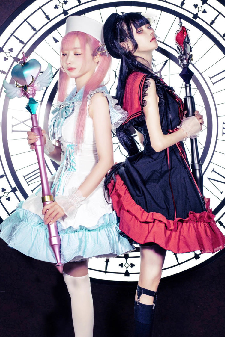 Lolita Dress - Magical Girl, 2 Colors, Ruffled, Gothic Style, Bow Detail - additional product view 4