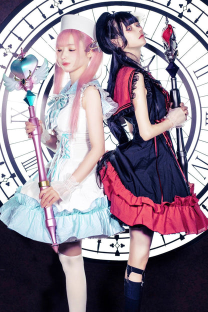 Lolita Dress - Magical Girl, 2 Colors, Ruffled, Gothic Style, Bow Detail - additional product view 4