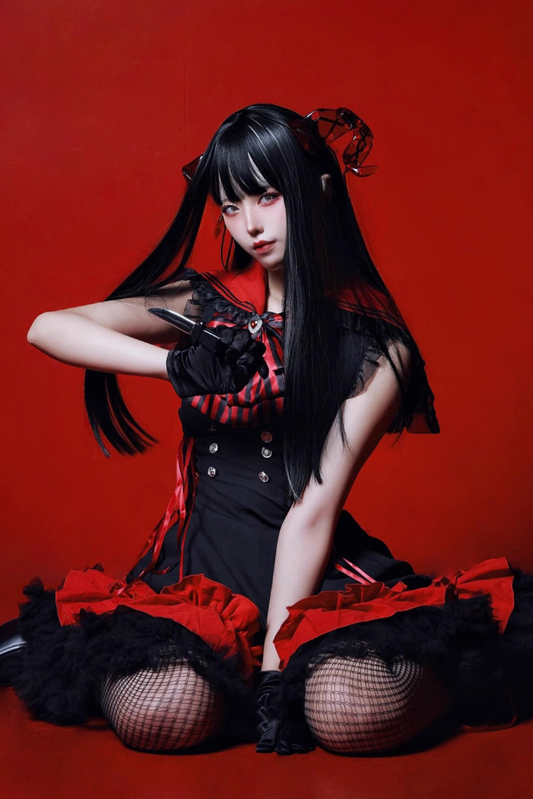 Lolita Dress - Magical Girl, 2 Colors, Ruffled, Gothic Style, Bow Detail - additional product view 8
