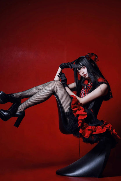 Lolita Dress - Magical Girl, 2 Colors, Ruffled, Gothic Style, Bow Detail - additional product view 9