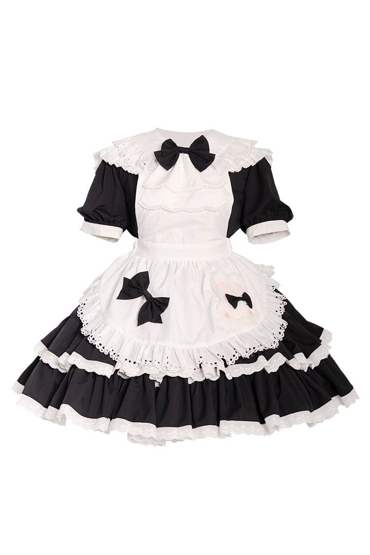Lolita Dress - Maid Double-layered Ruffle, 2 Colors, Bow Detail, Ruffled, Sweet Style - additional product view 6