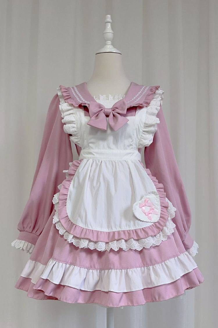 Lolita Dress - Maid, Pink, Sweet Style, Bow Detail, Ruffled - Lolita Coordinate Dress - additional product view 3