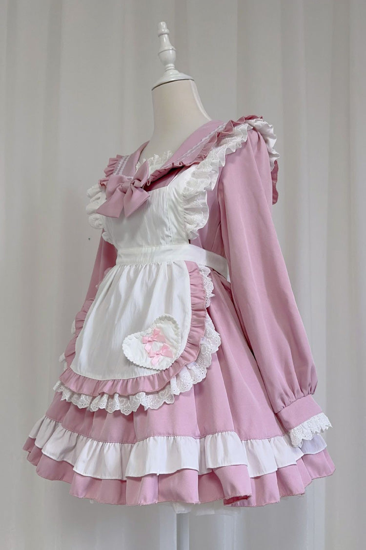 Lolita Dress - Maid, Pink, Sweet Style, Bow Detail, Ruffled - Lolita Coordinate Dress - additional product view 4