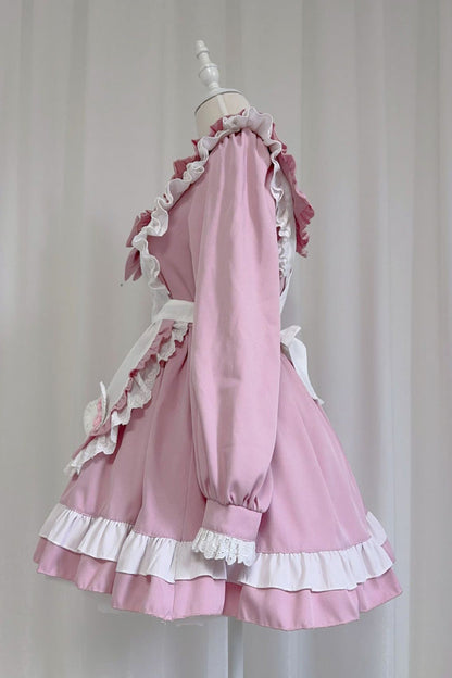 Lolita Dress - Maid, Pink, Sweet Style, Bow Detail, Ruffled - Lolita Coordinate Dress - additional product view 5