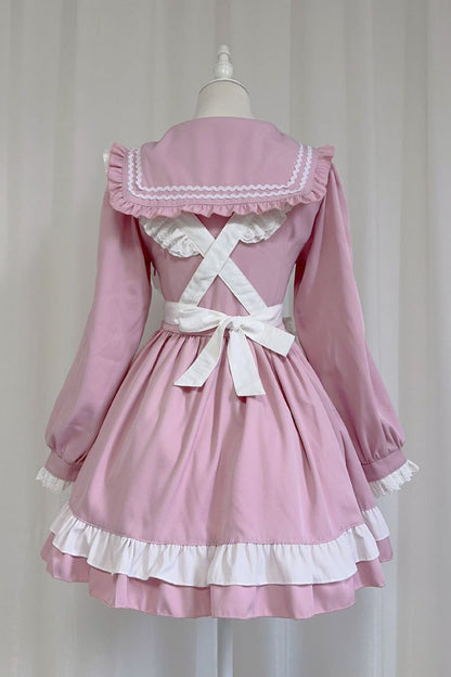 Lolita Dress - Maid, Pink, Sweet Style, Bow Detail, Ruffled - Lolita Coordinate Dress - additional product view 6