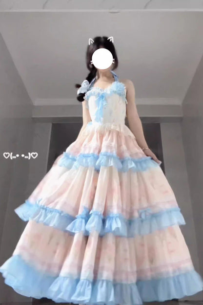 Lolita Dress - Meet The Sea, 2 Colors, Printed, Layered, Sweet Style - main product image
