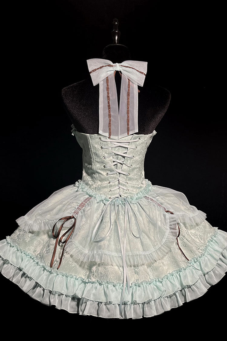 Lolita Dress - Mint Green, Green, Lace Trim, Ruffled, Lace-Up - additional product view 10