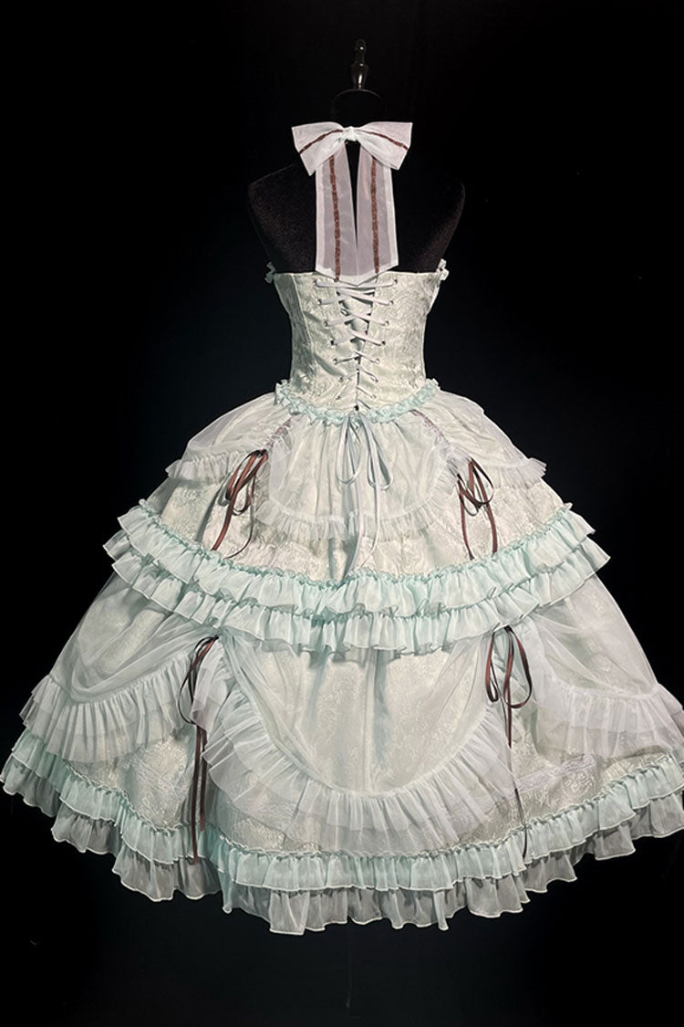 Lolita Dress - Mint Green, Green, Lace Trim, Ruffled, Lace-Up - additional product view 12