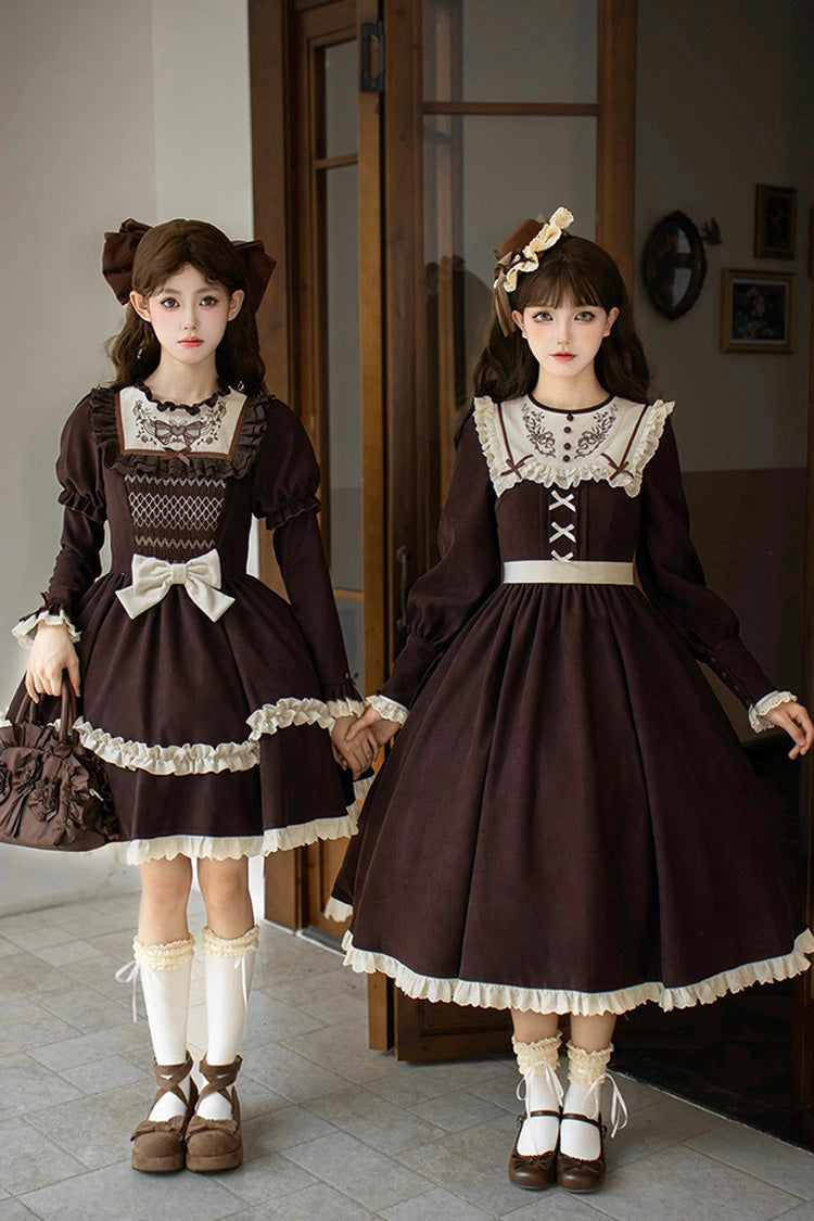 Lolita Dress - Miss Brown, Brown, Long Version, Long Length, Long Sleeves - additional product view 4