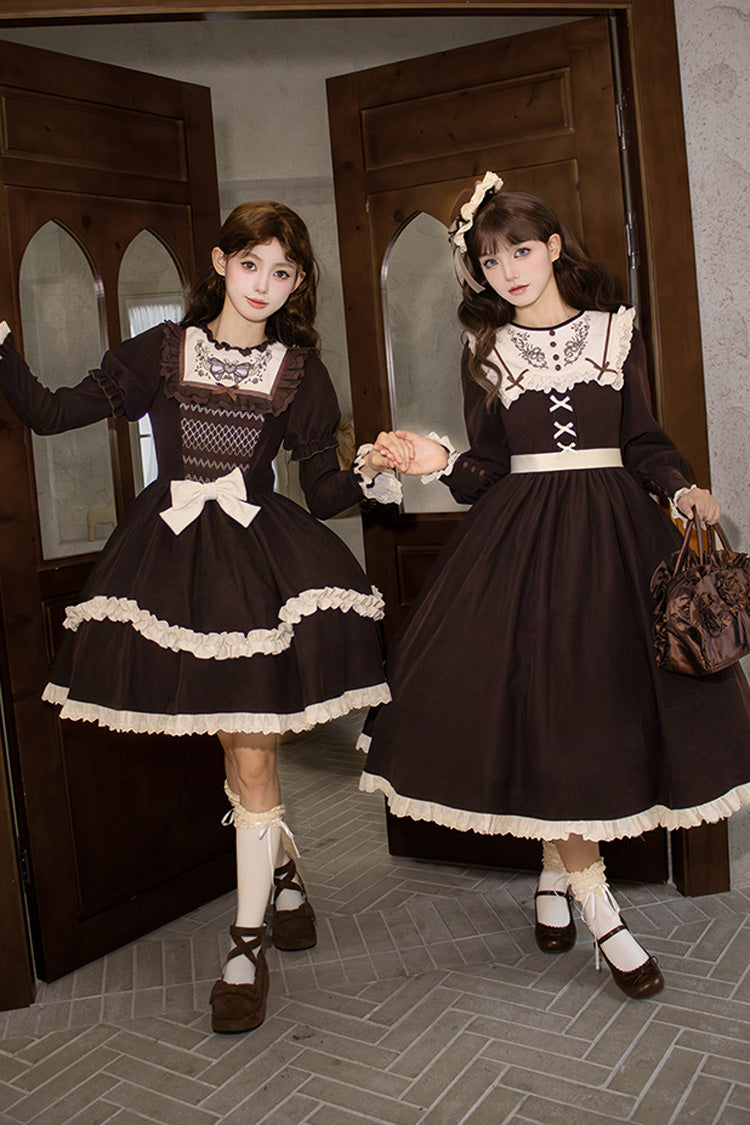 Lolita Dress - Miss Brown, Brown, Long Version, Long Length, Long Sleeves - additional product view 8