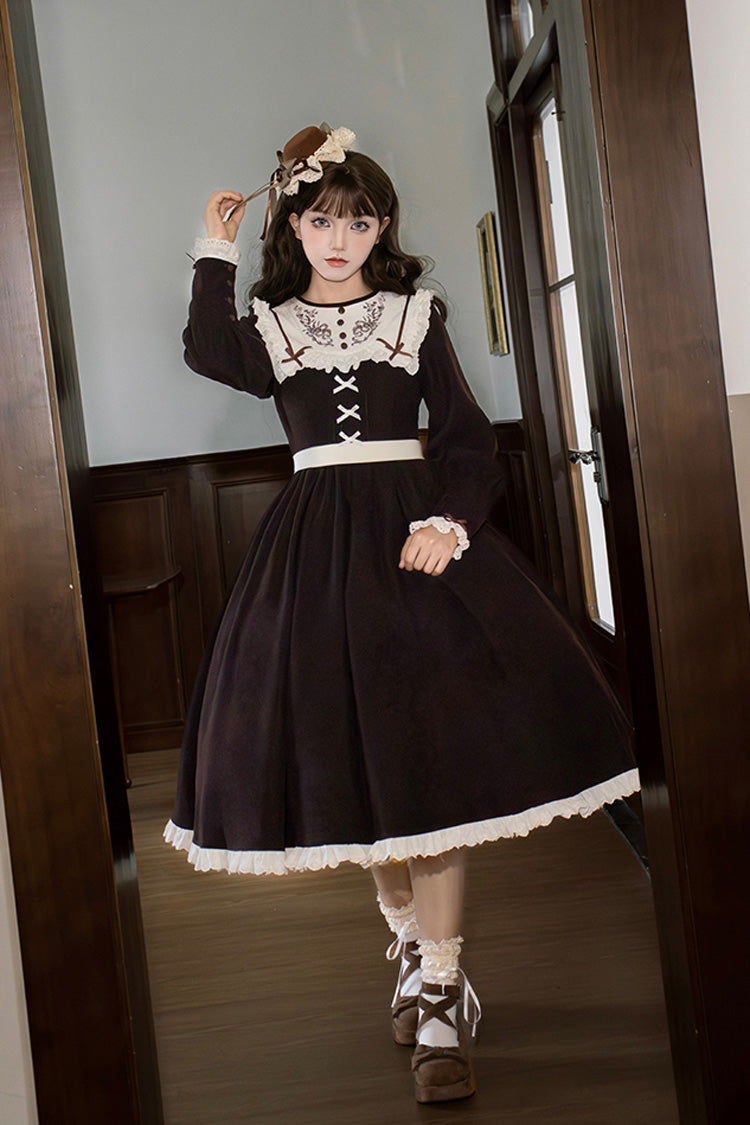 Lolita Dress - Miss Brown, Brown, Long Version, Long Length, Long Sleeves - additional product view 9