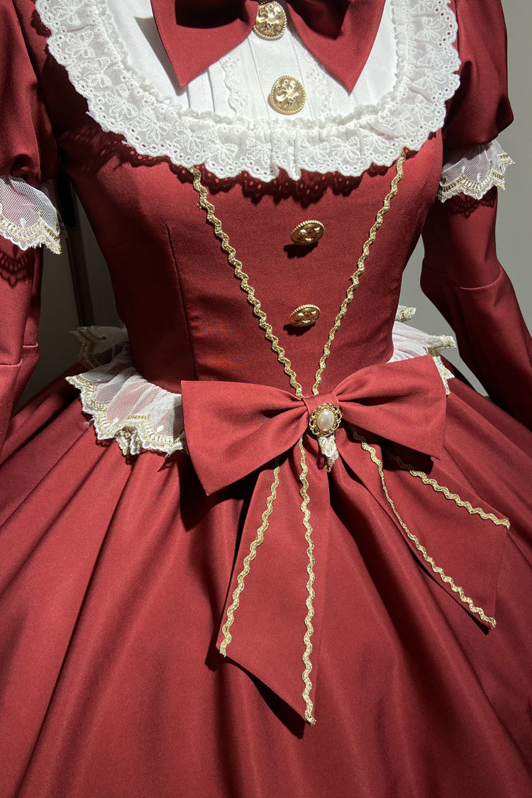 Lolita Dress - Miss Flando Of The New Year, Red, Ruffled, Long Sleeves, Sweet Style - additional product view 6