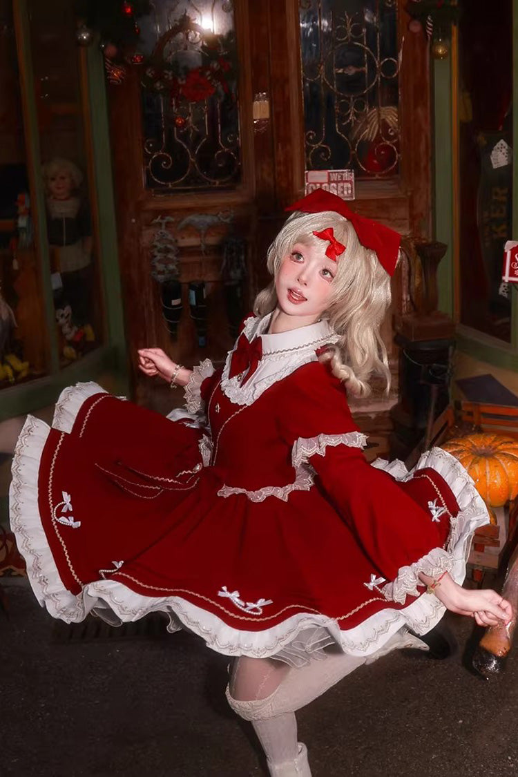 Lolita Dress - Miss Flando Of The New Year, Red, Ruffled, Long Sleeves, Sweet Style - additional product view 9