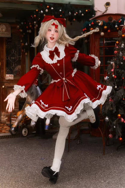 Lolita Dress - Miss Flando Of The New Year, Red, Ruffled, Long Sleeves, Sweet Style - additional product view 10