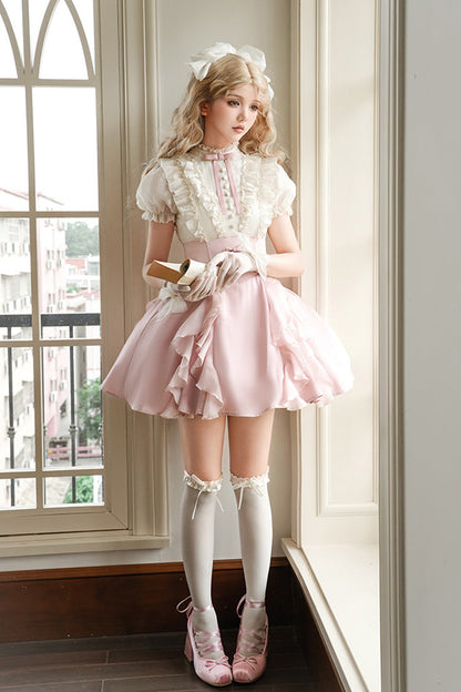 Lolita Dress - Miss Lola, 2 Colors, Stand Collar, Bow Detail, Ruffled - additional product view 5