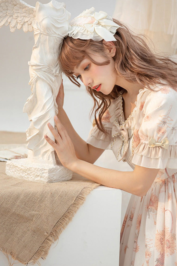Lolita Dress - Miss Sunflower, Ivory, Bow Detail, Ruffled, Printed - additional product view 2