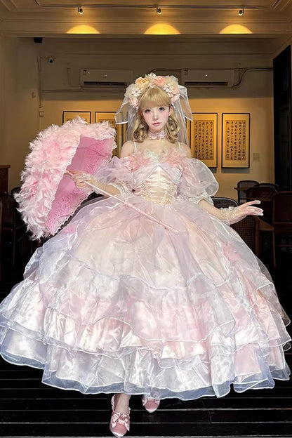 Lolita Dress - Mist Sea, Pink, Plus Size, Sweet Style, Bow Detail - additional product view 2