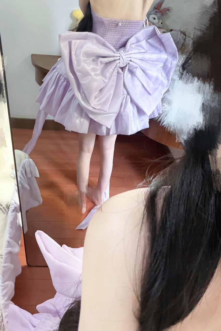 Lolita Dress - Moon-white & Star-purple × First, 2 Colors, Lace Trim, Ruffled, Lace-Up - additional product view 5