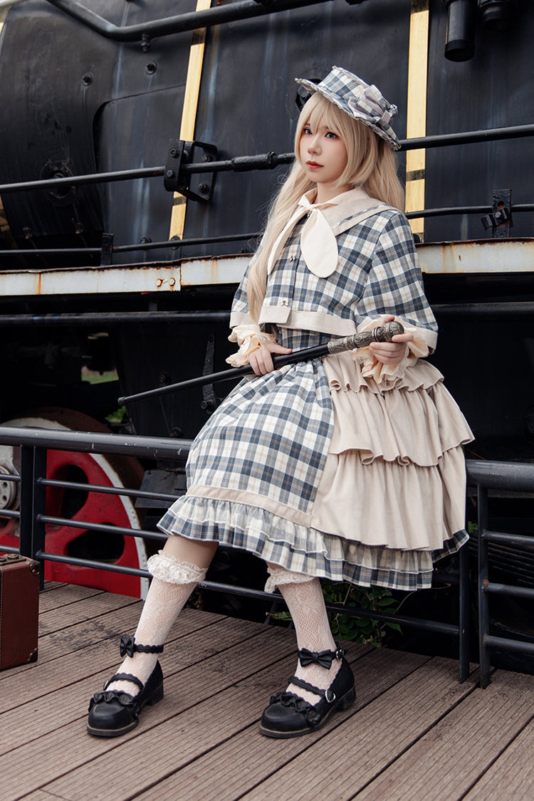 Lolita Dress - Morning Tune, 2 Colors, High Waist, Ruffled, Printed - additional product view 4